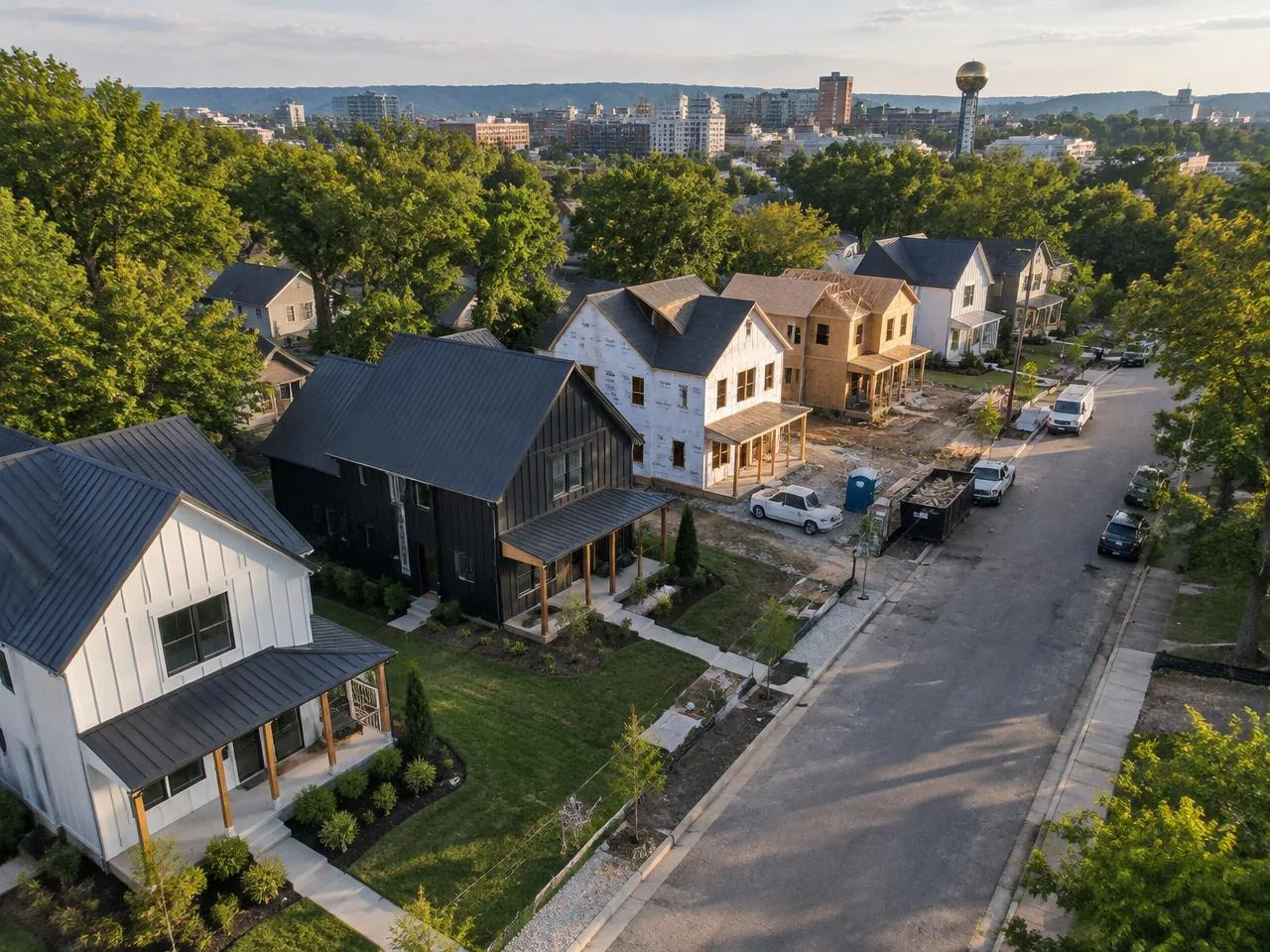 Aerial view of the Henrietta infill street